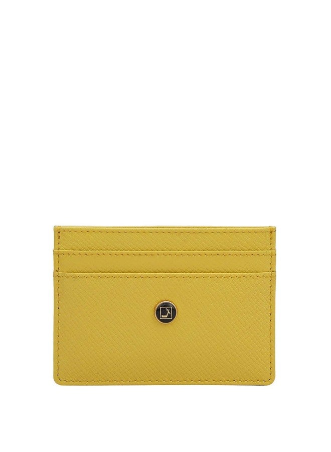Da Milano Genuine Leather Yellow Unisex Card Case with Multicard Slot (10038C) - Image 1